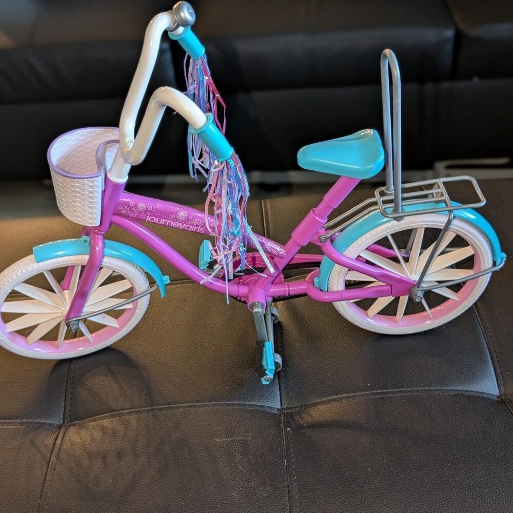 Journey Girls Bike with Streamers, Basket, and Wheels that Roll for 18-Inch Jour